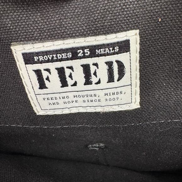 Feed Projects Canvas Tote Bag Children of the World Black Double Handle NWT - Picture 3 of 5